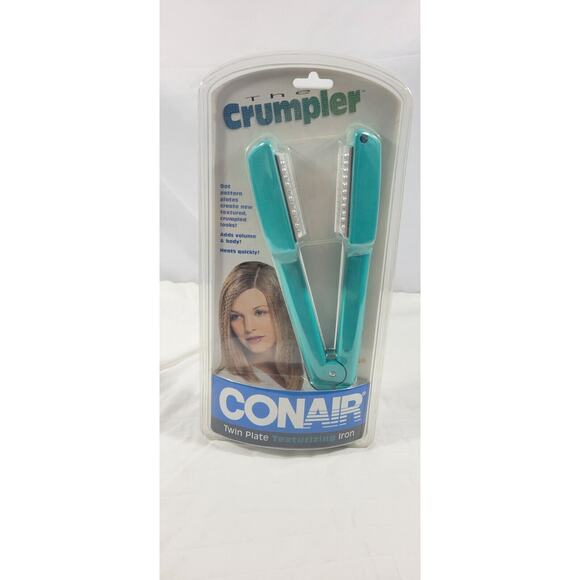 Conair Twin Plate Texturizing Iron The Crumpler Teal Model CS12CS 2001 NEW - Picture 1 of 7